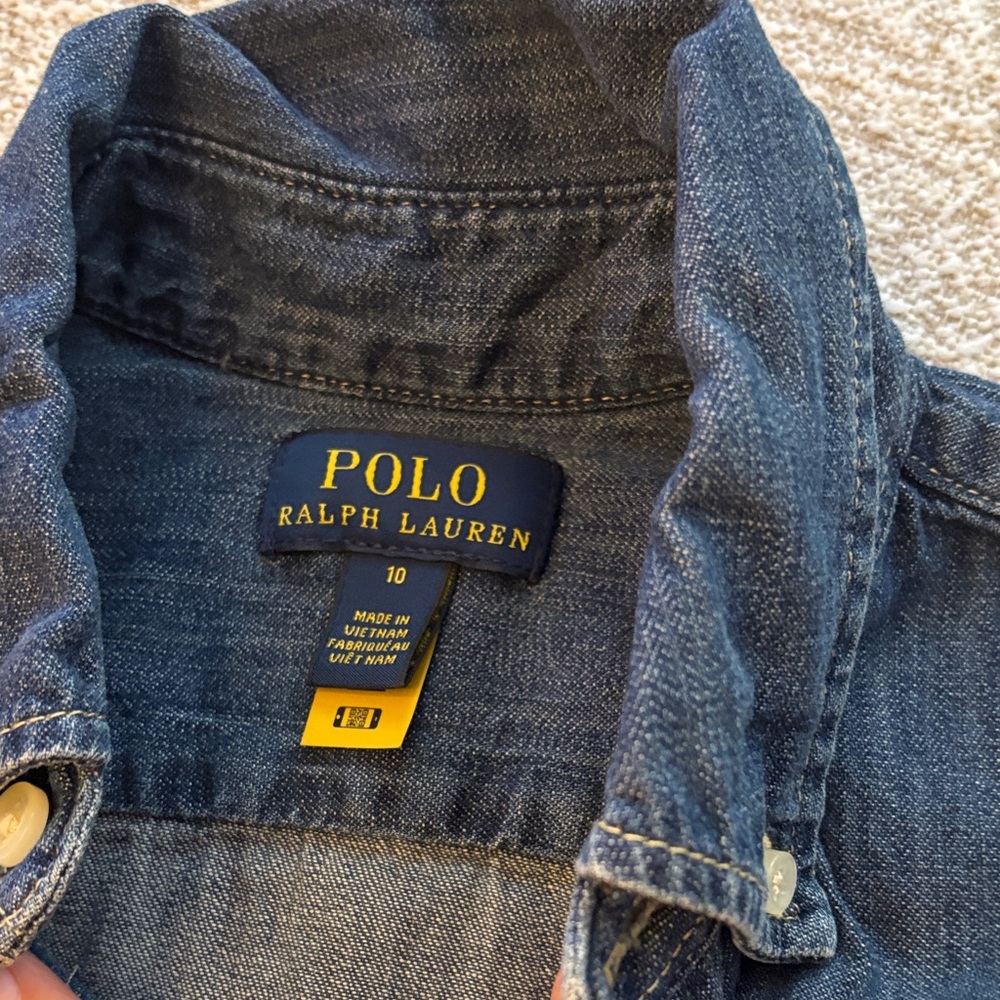 Polo by Ralph Lauren Dark Blue Denim Kids Dress - Picture 3 of 7